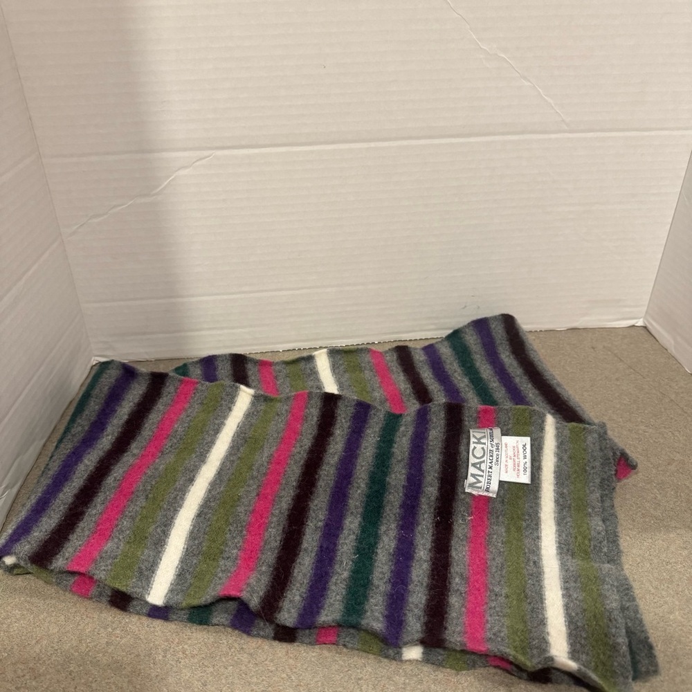Robert Mackie of Scotland Stripped 100% Lambswool Scarf